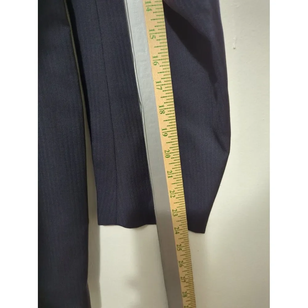 Polo Ralph Lauren Navy Blue Pinstripe Blazer 42L Virgin Wool Made in Italy 3-Btn